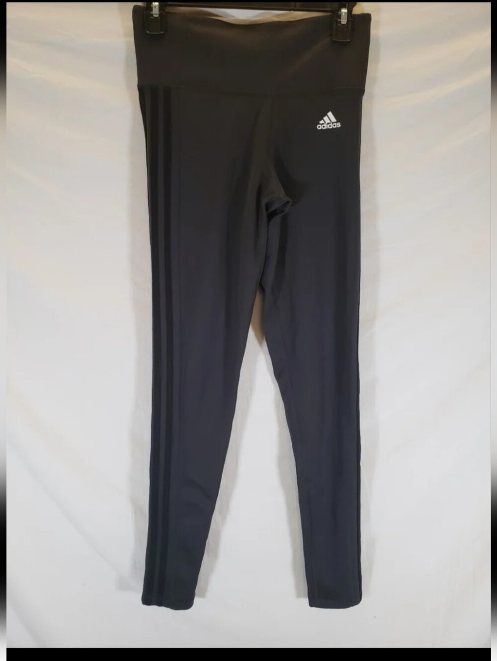 Womens Adidas Black 3 Striped Leggings Size Small S Black/Gray